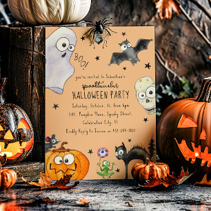かわいい子供たちのおもしろいハロウィーン 招待状