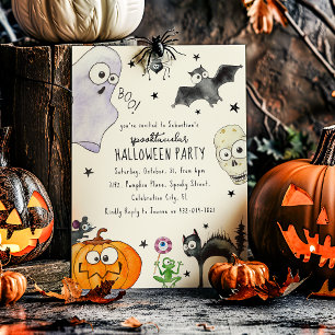 かわいい子供たちのおもしろいハロウィーン 招待状
