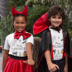 かわいい子供たちのおもしろいハロウィーン Tシャツ