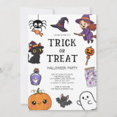 かわいい子供たちのハロウィンコスチューム仮装パーティー 招待状 (正面)