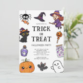 かわいい子供たちのハロウィンコスチューム仮装パーティー 招待状 (スタンド正面)