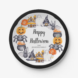 かわいい子供たちのハロウィンパーティー ペーパープレート