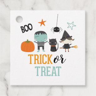 かわいい子供たちのハロウィン誕生日お菓子をもらいにいこうパーティー フェイバータグ