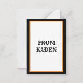 かわいい子供たちのハロウィン ドラキュラ ヴァンパイア ノートカード (裏面)