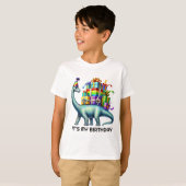 かわいい子供たちのバブルパーティー 誕生日 恐竜 Tシャツ (正面フル)