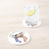 かわいい子供たちのビンテージ クリスマス ソックス コースター (側面)