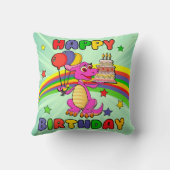 かわいい子供たちの恐竜の誕生日 クッション (裏面)