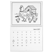 かわいい子供たちの牧場ぬりえカレンダー カレンダー (3月 2027)