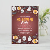 かわいい子供たちの衣装パーティートリックまたはハロウィーンの治療 招待状 (スタンド正面)