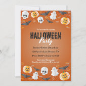 かわいい子供たちの衣装パーティートリックまたはハロウィーンの治療 招待状 (正面)