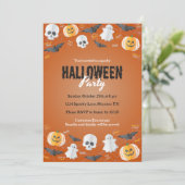 かわいい子供たちの衣装パーティートリックまたはハロウィーンの治療 招待状 (スタンド正面)