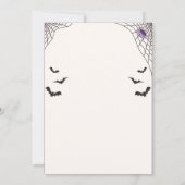 かわいい子供たちの衣装パーティートリックまたはハロウィーンの治療 招待状 (裏面)