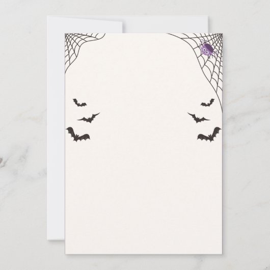 かわいい子供たちの衣装パーティートリックまたはハロウィーンの治療 招待状 (裏面)