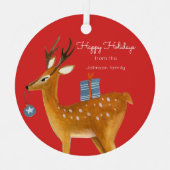 かわいい子供たちはトナカイのクリスマス メタルオーナメント (正面)