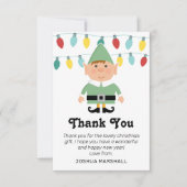 かわいい子供たちよ、エルフのクリスマスの感謝を伝えなさい！ サンキューカード (正面)