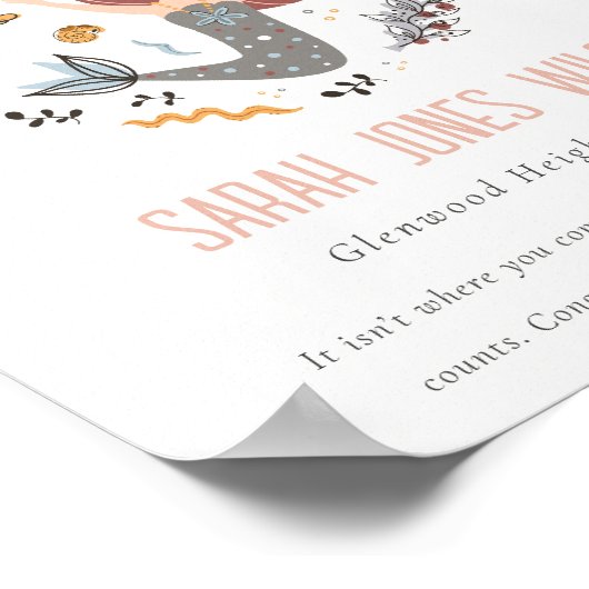 かわいい子供たち水中マーメイドプリスクール卒業 ポスター (角)