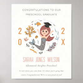 かわいい子供たち水中マーメイドプリスクール卒業 ポスター