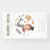 かわいい子供たち水中マーメイドプリスクール卒業 横断幕 (横)