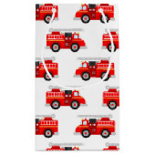 かわいい子供たち消防車のパターンパーティー スモールペーパーバッグ (裏面)