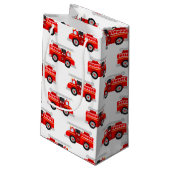 かわいい子供たち消防車のパターンパーティー スモールペーパーバッグ (裏面アングル)