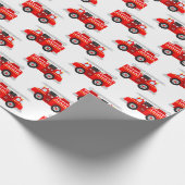 かわいい子供たち消防車のパターンパーティー ラッピングペーパー (角)