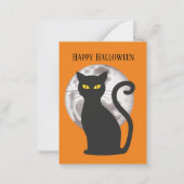 かわいい子供たち ハロウィン 黒猫 メッセージを追加 ノートカード (正面)