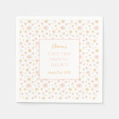 かわいい子供たち「日のまわりにの最初の旅」誕生日 スタンダードカクテルナプキン (正面)