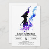 かわいい子供たち　魔法の誕生日 招待状 (正面/裏面)