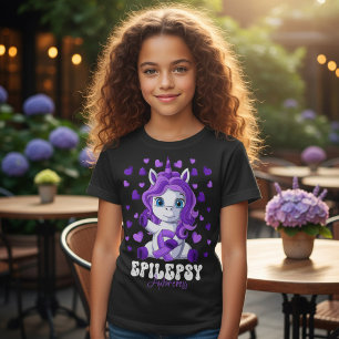 かわいい子供のてんかん啓発ユニコーン Tシャツ
