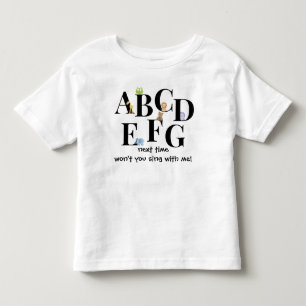 かわいい子供のアルファベットのワイシャツ、ABCDEFG… トドラーTシャツ