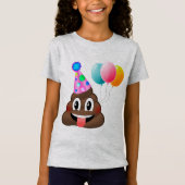 かわいい子供のウンチのEmojiの誕生日のTシャツ Tシャツ (正面)
