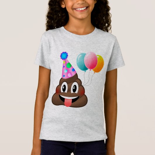 かわいい子供のウンチのEmojiの誕生日のTシャツ Tシャツ (正面)