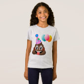 かわいい子供のウンチのEmojiの誕生日のTシャツ Tシャツ (正面フル)