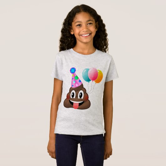 かわいい子供のウンチのEmojiの誕生日のTシャツ Tシャツ (正面フル)