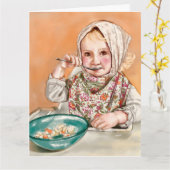 かわいい子供のカード カード (黄色い花)