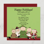 かわいい子供のクリスマスのパーティの招待状 招待状 (正面/裏面)