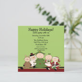 かわいい子供のクリスマスのパーティの招待状 招待状 (スタンド正面)