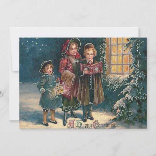 かわいい子供のクリスマスキャロル 招待状 (正面)