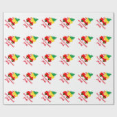 かわいい子供のクリスマスツリーをトラックに乗せて ラッピングペーパー (フラット)