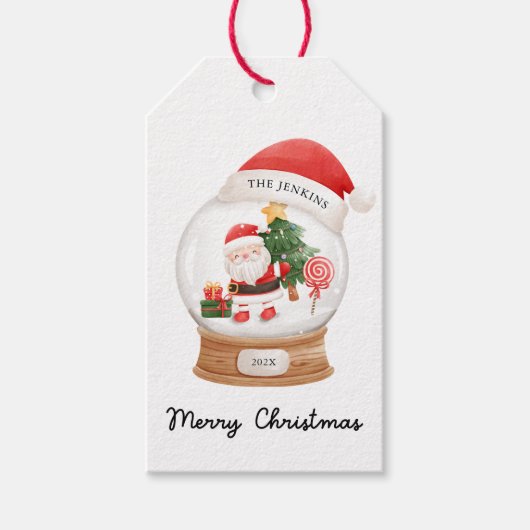 かわいい子供のサンタクリスマスプレゼントタグ ギフトタグ (正面)