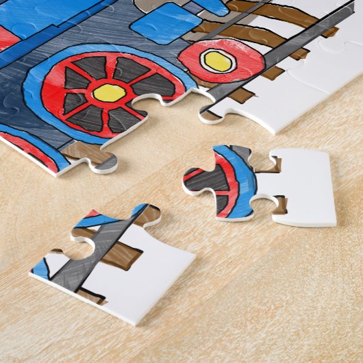 かわいい子供のテンプレートの写真の蒸気の列車のパズル ジグソーパズル (側面)