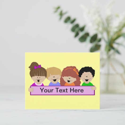 かわいい子供のデイケアのポストカード ポストカード (スタンド正面)