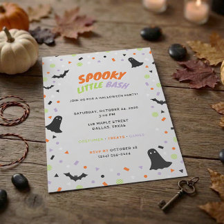 かわいい子供のハロウィンコスチュームパーティー招待状 招待状