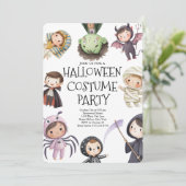 かわいい子供のハロウィンコスチュームパーティー 招待状 (スタンド正面)