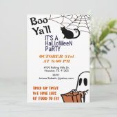 かわいい子供のハロウィンパーティーのお誘い「Boo Y'All」 招待状 (スタンド正面)