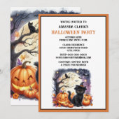 かわいい子供のハロウィンパーティー招待状 招待状 (正面/裏面)