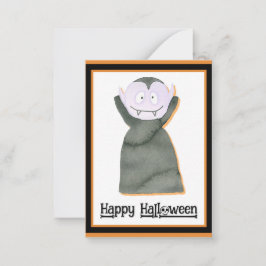 かわいい子供のハロウィーンのドラキュラ吸血鬼 ノートカード