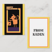 かわいい子供のハロウィーンモンスター　トリックオアトリート ノートカード (正面/裏面)