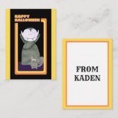 かわいい子供のハロウィーン ドラキュラ ヴァンパイア ノートカード (正面/裏面)