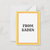 かわいい子供のハロウィーン フランケンシュタイン モンスター ノートカード (裏面)